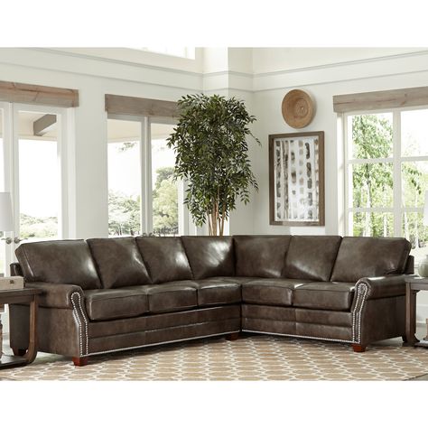 Provide plenty of comfy seating for larger groups with this top-of-the-line top grain leather sleeper sectional sofa. Genuine Leather Sectional, Top Grain Leather Sectional, Brown Sectional, Gray Sectional, Grey Sectional Sofa, Leather Sectional Sofas, Grey Sectional, Leather Sectional Sofa, Sleeper Sectional