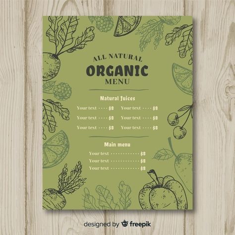 Muestra menú saludable bocetos dibujados... | Free Vector #Freepik #freevector #comida #menu #mano #plantilla Menu Design Layout, Cafe Menu Design, Menu Mockup, Menue Design, Menu Layout, Restaurant Menu Template, Food Menu Design, Menu Book, Healthy Menu