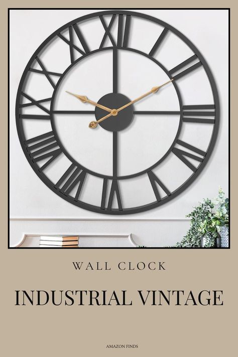 Large wall clocks, particularly those designed with Roman numerals and an industrial vintage aesthetic, can make a striking addition to any home decor. These oversized timepieces serve not only as functional elements but also as statement pieces that can transform the ambiance of a room. Rustic Metal Wall, Industrial Clock Wall, Decor Large Wall, Amazon Home Decor, Industrial Vintage, Large Wall Clock, Roman Numeral, Office Decoration, Metal Wall Clock