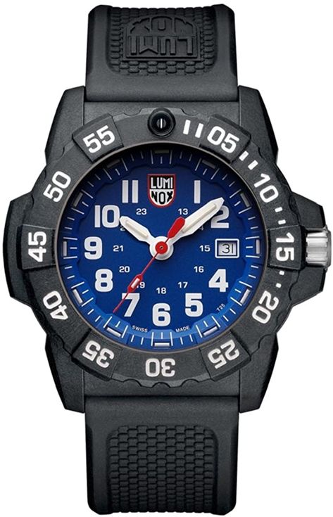 Amazon.com: Luminox Navy Seal Mens Watch Blue Dial (XS.3503/3500 Series): 200 Meter Waterproof + Light Weight Carbon Case and Band + Constant Night Visibility: Watches Navy Seal Watches, Luminox Navy Seal, Luminox Watches, Navy Seal, Navy Seals, G Shock, Dive Watches, Mens Navy, Sport Watches