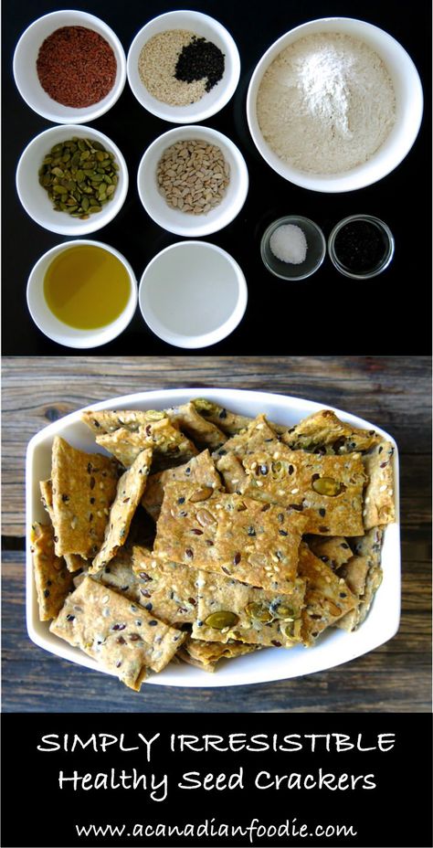 Homemade Seed Crackers, Homemade Crackers Healthy, Seeds Crackers, Crackers Homemade, Seed Crackers Recipe, Homemade Crackers Recipe, Seed Crackers, Healthy Crackers, Homemade Crackers