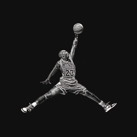 Michael Jordan's iconic "Jumpman" logo in real life. Mike Jordan, Michael Jordan Poster, Michael Jordan Art, Jordan Poster, Michael Jordan Pictures, Jordans Retro, Jordan Logo Wallpaper, Sports Painting, Art Sport