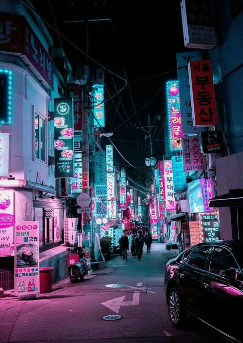 Seoul Wallpaper, Seoul Photography, Seoul Night, South Korea Photography, Art Cyberpunk, Korea Wallpaper, Neo Tokyo, South Korea Seoul, Random Aesthetics