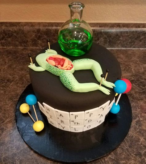 Mad Scientist Cake Scientist Cake Ideas, Halloween Mad Scientist, Scientist Cake, Science Cake, Mad Scientist Party, Scientist Party, 10 Cake, Halloween Science, Wake Ideas