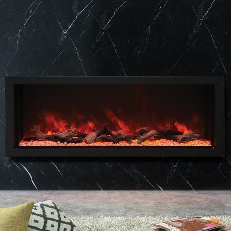 Amantii Panorama Series Extra Tall, Deep 60-Inch Built-In Electric Fireplace - Indoor/Outdoor  - BI-60-DEEP-XT. BI-60-DEEP-XT. Built-In Electric Fireplaces. The Panorama Series of built-in electric fireplaces by Amantii is designed for maximum flexibility to find the perfect unit for your needs. This built-in fireplace is new and stylish and will be a focal point for any room. The Panorama features two flame sets, ambient canopy lighting in 13 colors to illuminate the decorative media like never Outdoor Electric Fireplace, 60 Inch Electric Fireplace, Linear Electric Fireplace, Aga Stove, Inset Electric Fires, Built In Electric Fireplace, Linear Fireplace, Birch Logs, Electric Fireplaces