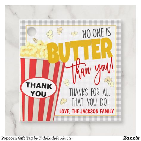 Popcorn Gift Tag, Volunteer Teacher, Appreciation Gifts Diy, Staff Appreciation Gifts, Nurse Appreciation Week, Teacher Appreciation Gifts Diy, Week Schedule, Popcorn Gift, Volunteer Appreciation