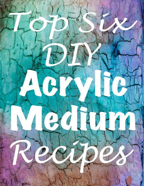 Paint Pouring Medium, Acrylic Paint Mediums, Medium Recipe, Expensive Stuff, Homemade Paint, Acrylic Medium, Acrylic Painting Diy, Crackle Painting, Mixed Media Crafts