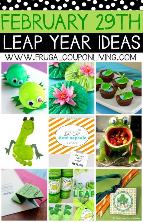 Leap Day Activities and Ideas - Make the Leap Year, February 29th, special for your Kids. These frog ideas also make great Frog Party Ideas. Leap Year School Activities, Leap Year Ideas, Leap Day Crafts For Kids, Leap Day Birthday Ideas, Leap Day Activities, Frog Decorations, Frog Party Ideas, Frog Ideas, Frog Activities