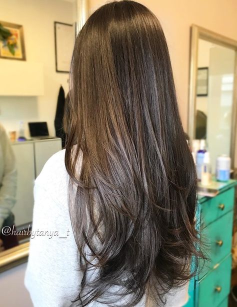 Long Hair with Long Layers Haircut For Long Thin Hair, Thick Highlights, Hairstyles For Long Thin Hair, Chunky Layers, Thin Hairstyles, Caramel Blonde Hair, Haircuts Long, Long Thin Hair, Long Length Hair