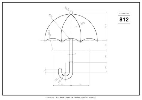 2D CAD EXERCISES 812 - STUDYCADCAM Autocad 3d Modeling, Isometric Drawing Exercises, Autocad Isometric Drawing, 3d Autocad, 3d Geometry, Autocad Tutorial, Interesting Drawings, Isometric Drawing, Photoshop Digital Background