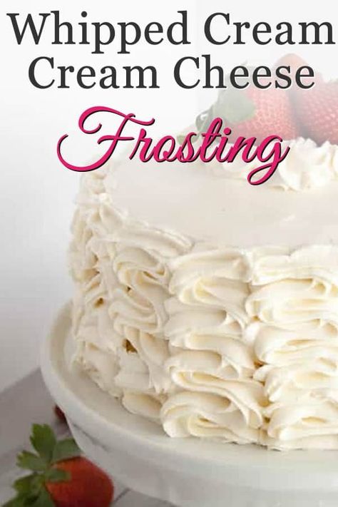 Not Too Sweet Frosting, Whipped Cheese, Cakes Frosting, Whipped Cream Cheese Frosting, Recipes With Whipping Cream, Whipped Frosting, Cream Cheese Frosting Recipe, Whipped Cream Frosting, Cream Cheese Cookies