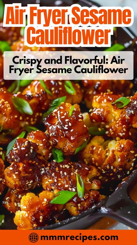 Discover the crunch and flavor of Air Fryer Sesame Cauliflower. A guilt-free snack or side dish that's both tasty and healthy. 🌱 #AirFryerRecipes #HealthySnacking #SesameCauliflower #VeganFriendly #CrispyBites Cauliflower Air Fryer Recipes, Air Fryer Cauliflower Recipes, Cauliflower Air Fryer, Crunchy Cauliflower, Sesame Cauliflower, Air Fryer Cauliflower, Hungarian Mushroom Soup, Homemade Mexican, Guilt Free Snacks