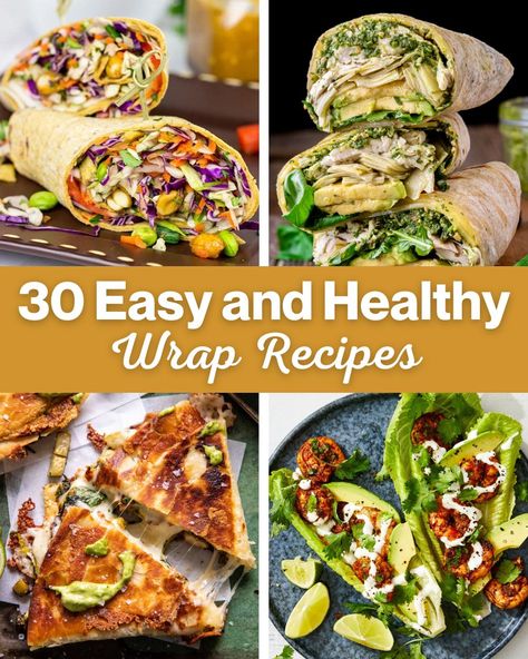 Healthy Wrap Recipes, Healthy Wrap, Sandwich Vegetarian, Wraps Recipes Easy, Wraps Recipes Healthy, Healthy Foods To Make, Lunch Wraps, Healthy Wraps, Resep Diet