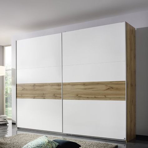 White Wardrobe Bedroom, Brown Wardrobe, 2 Door Sliding Wardrobe, Wardrobe Laminate Design, Sliding Door Wardrobe Designs, Wardrobe Door Designs, White Wardrobe, Bedroom Cupboard Designs, Sliding Wardrobe Doors