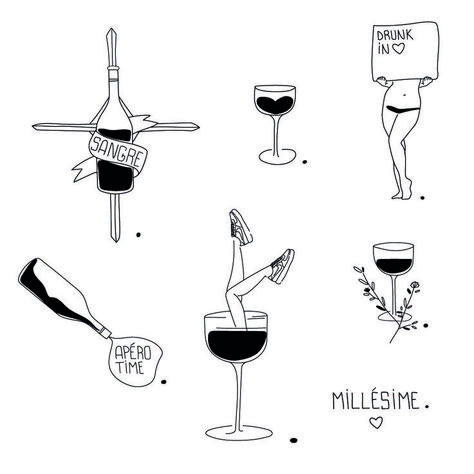 wine tattoo / bottle of wine tattoo / glass of wine tattoo / sangre / love wine / drunk in love / apéro time / glass of wine and leaves / millésime / black tattoo / ignorant tattoo / ignorant style tattoo / lyon tattoo / shop privé / tatoueuse lyonnaise / artwork / sketchbook / sneakers / woman in glass of wine / legs /féminine / vin / l'heure de l'apéro / christ cross Wine Matching Tattoos, Wine Flash Tattoo, Matching Wine Tattoos, Matching Wine Glass Tattoo, Bottle Of Wine Tattoo, Wine Tattoo Best Friend, In Vino Veritas Tattoo, Alcohol Tattoo Ideas, Glass Of Wine Tattoo