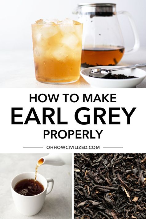 Learn to make the perfect cup of Earl Grey tea with this easy tutorial. Earl Grey is one of the best teas, and this how to guide will teach you how to make one of the best cups you'll ever have. This recipe is great for both hot and cold cups of Earl Grey. #earlgrey #tearecipe #howto #tutorial How To Make Earl Grey Tea, Earl Gray Tea Recipes, Earl Gray Tea, Hot Tea Recipes, Cold Brew Iced Tea, Tea Etiquette, Tea For Colds, Best Teas, Black Tea Blends