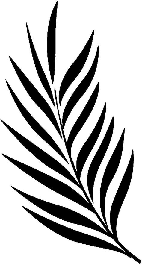 Stincel Pattern Design Wall, Palm Leaf Tattoo Design, Leaf Stencil Patterns, Jungle Leaves Tattoo, Flori Din Lut, Flower Tattoo Stencils, Seni Mural, Tattoo For Boyfriend, Tropical Leaf Pattern