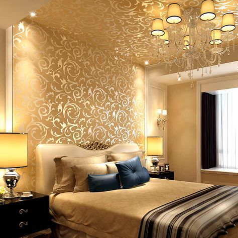 3d HD modern custom photo wallpaper abstract home background wall mural gold watercolor forest wallpaper for living room bedroom - AliExpress Bedroom Wallpaper Trends, Living Room Wallpaper Neutral, Gold Wallpaper Living Room, Wallpaper For Bedroom Walls, Gold Wallpaper Bedroom, European Bedroom, Wallpaper Walls Bedroom, 3d Wallpaper For Bedroom, Tapete Gold