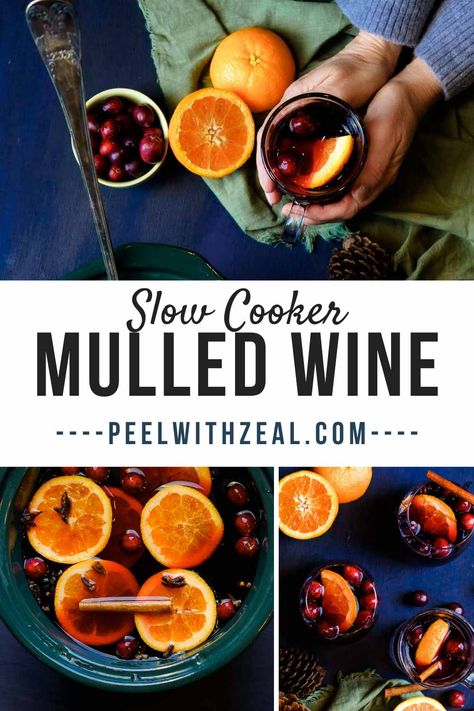 Crockpot Mulled Wine Easy slow cooker mulled wine is perfect for parties and holiday gatherings. Mulled Wine Recipe Crockpot, Spiced Wine Recipe, Homemade Mulled Wine, Winter Sangria, Mulled Wine Recipe, Fruity Wine, Spiced Wine, Wine Recipe, Christmas Punch