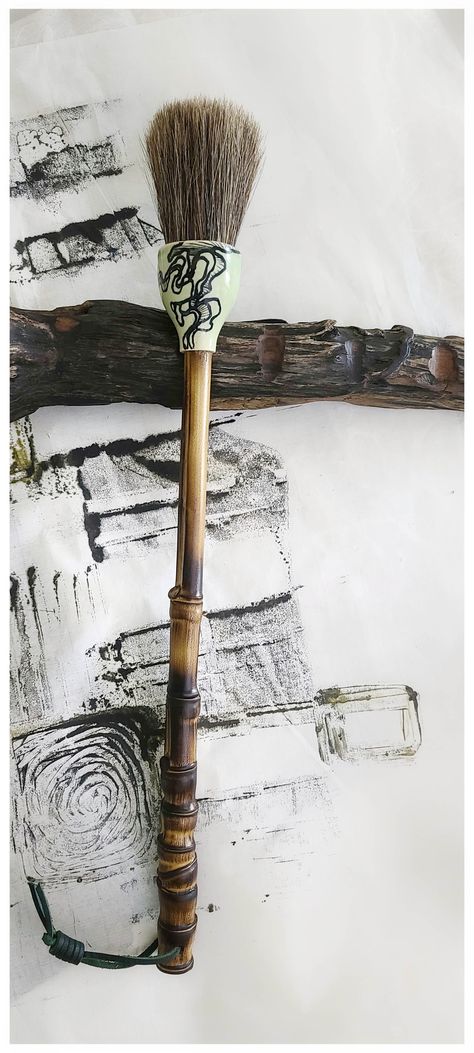 Mixed Horsehair Sumi-e Paint Brush With Bamboo Handle #300 Art Supplies Elizabeth Schowachert Art Ceramic Brush, Art Studio Room, Bamboo Brush, Handmade Paint, Artist Brush, Encaustic Art, Art Competitions, Japanese Painting, Sgraffito