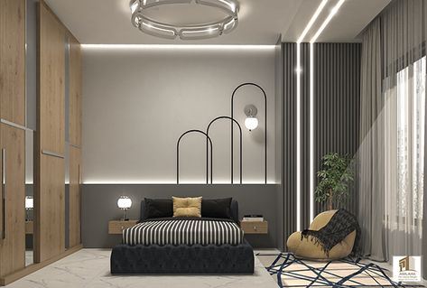 Unique Bedroom Design, Bedroom Interior Design Luxury, Modern Luxury Bedroom, Modern Bedroom Interior, Bed Design Modern, Ceiling Design Bedroom, Luxury Bedroom Master, Bedroom Decor Design, Bedroom Bed Design