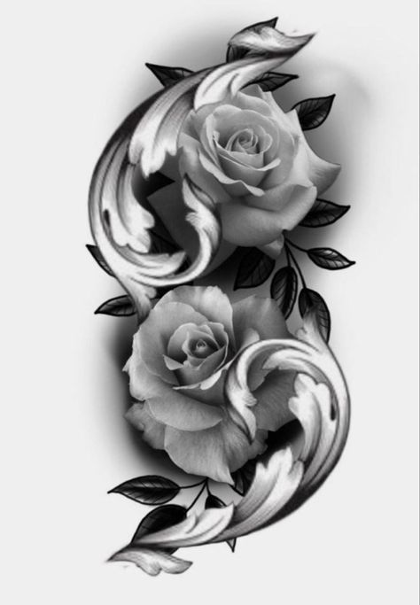 Rosen Tattoo Mann, Rose Bud Tattoo, Black And Grey Rose Tattoo, Skull Tattoo Flowers, Realistic Rose Tattoo, Skull Rose Tattoos, Black And Grey Rose, Rose Drawing Tattoo, Filigree Tattoo