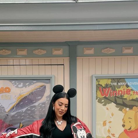 Evelyn E. on Instagram: "Love a good vintage jacket. 🐭❤️ . . . . . . . . 🏷️ Disneyland, vintage Disney, Disney jacket, Disney outfit, ootd, vintage, Poshmark, disney style, Disney ootd #disney #vintagedisney #disneyoutfit #disneyootd #disneygram #disneyland #disneystyle #thrifted #ootd #outfitoftheday #disneyblogger #disneyfashion" Vintage Disney Jacket, Racer Jacket Outfit, Disney Ootd, Disneyland Vintage, Ootd Vintage, Disney Jacket, Disney Hats, Disney Outfit, Racer Jacket