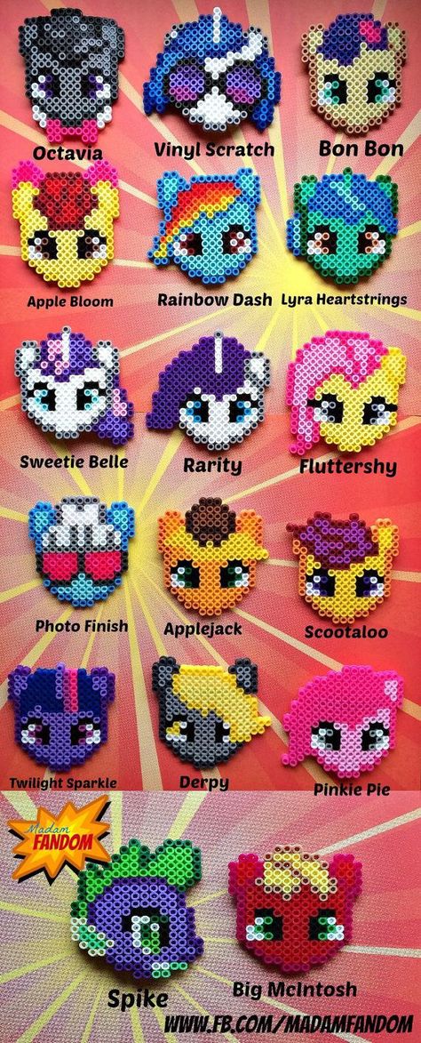 my little pony with spike Mlp Bead Patterns, Perler Beads Fnaf Mangle, Beads Iron Pattern, Fluttershy Perler Beads, Perler Bead Patterns Mlp, Pony Bead Crochet, Twilight Perler Beads, Best Friend Perler Bead Patterns, Useful Perler Bead Projects