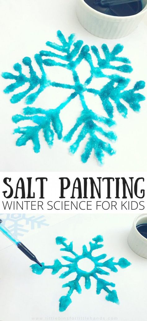 Winter Science Activities, Winter Science Experiments, Steam Activity, Winter Science, Snowflakes Art, Salt Painting, January Crafts, Snowflake Craft, Winter Art Projects