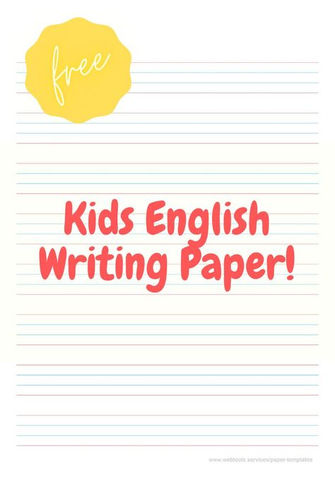 Wide four lines English alphabet writing paper template in PDF. English Alphabet Writing, English Lines, Writing Paper Template, Printable Lined Paper, Alphabet Writing, Kids English, English Alphabet, Free Planner, Paper Writing