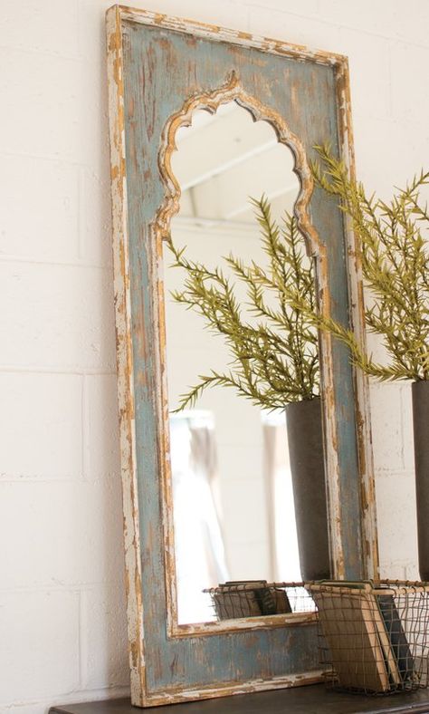 52" Olly Painted Wooden Full Length Mirror Painted Wooden Mirror, Large Standing Mirror, Painting Wooden Furniture, Mirror Paint, Rustic Wall Mirrors, Mirror Design Wall, Large Wall Mirror, Mirror With Shelf, Wooden Mirror