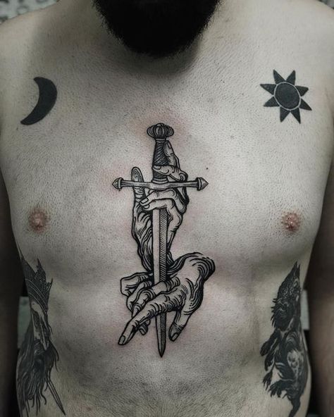 Sasha Tattoo, Etching Tattoo, Woodcut Tattoo, Tatuagem Masculina Pequena, Medieval Tattoo, Engraving Tattoo, Torso Tattoos, Scary Tattoos, Tattoo Flash Art