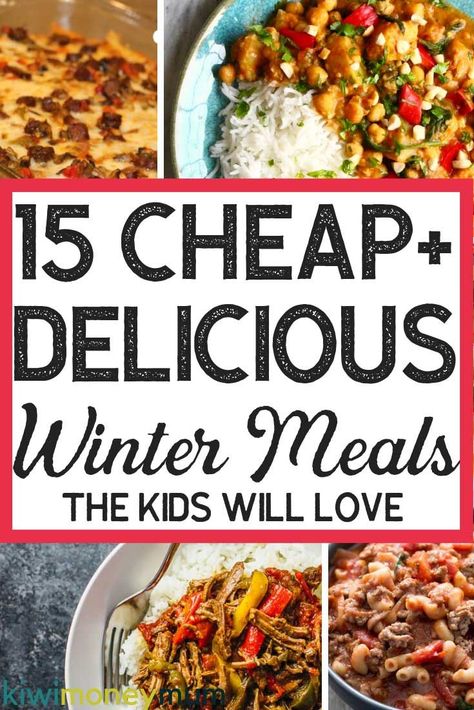 Your kids will devour these delicious and cheap meal ideas. Never again be stuck for winter meals on a budget, we've got your back, Mum. Family Meals Uk, Hearty Winter Recipes, Cheap Family Meals, Winter Meals, Dinner On A Budget, Winter Dinner Recipes, Romantic Dinner Recipes, Cheap Healthy Meals, Winter Family