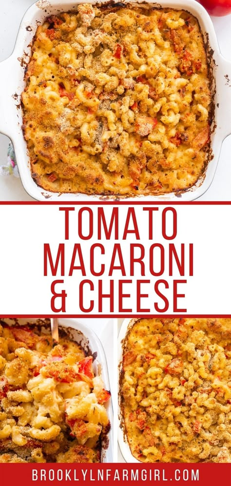 Tomato Mac And Cheese Baked, Macaroni And Cheese With Stewed Tomatoes, Macaroni Cheese And Tomatoes, Mac And Cheese With Tomato Sauce, Macaroni And Cheese With Tomatoes Baked, Red Macaroni And Cheese, Tomato Macaroni And Cheese, Macaroni Tomato Recipes, Baked Macaroni With Tomato Sauce Pasta Dishes