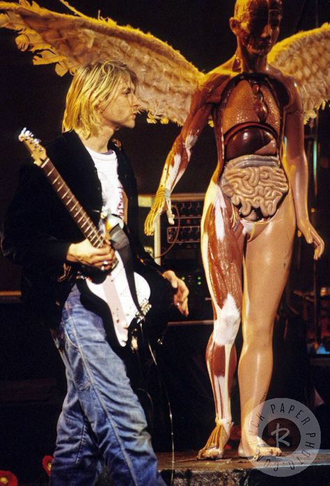 An Angel, Kurt Cobain, Nirvana, Electric Guitar, A Man, Guitar, Angel