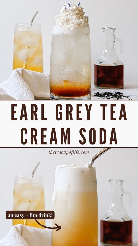 Earl Grey Latte, Tea Drink Recipes, Fancy Drinks, Milk Shakes, Grey Tea, Earl Grey Tea, Cream Soda, The Cup, Earl Grey