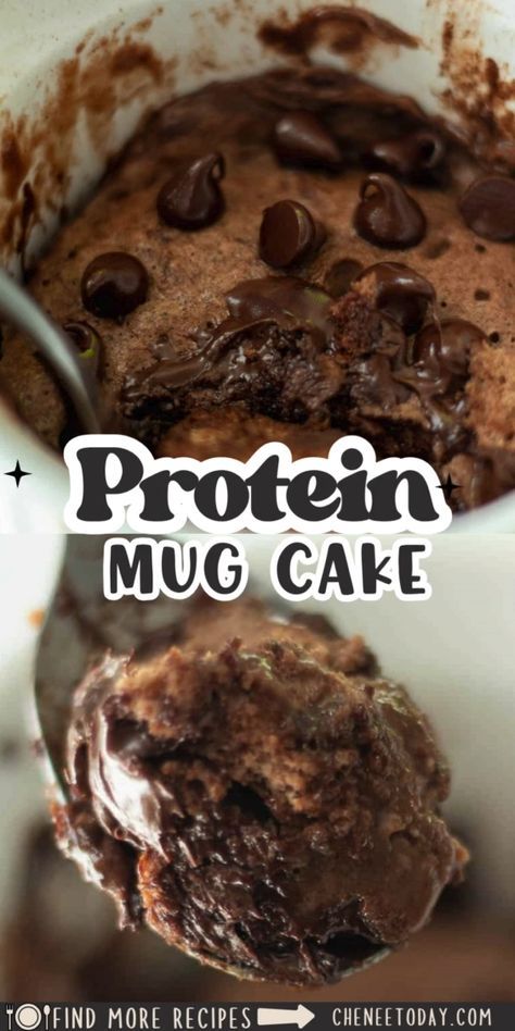 Easy 3 ingredient protein powder mug cake recipe in the microwave! This protein mug cake with no flour and no banana is a simple, protein-packed dessert or post-workout snack that’s ready in 2 minutes! Mug Cake Protein Powder, Keto Mug Cake Microwave, Protein Powder Mug Cake, Protein Powder Cake, Protein Powder Brownies, Healthy Protein Desserts, Cake Microwave, Protein Dessert Recipes, Today Recipes