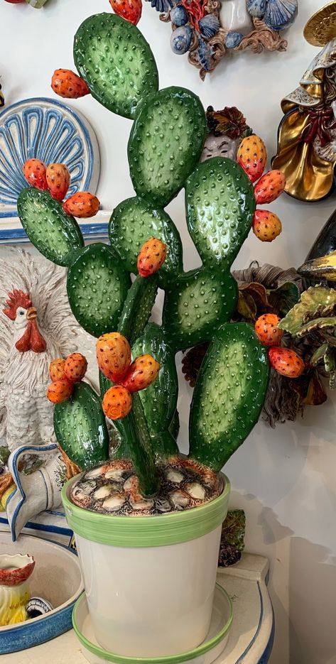 Ceramic Cactus Sculpture, Cactus Ceramic Ideas, Ceramic Cactus Pottery, Cactus Pottery, Cactus Clay, Clay Cactus, Handmade Flower Pots, Ceramic Cactus, Cactus Ceramic