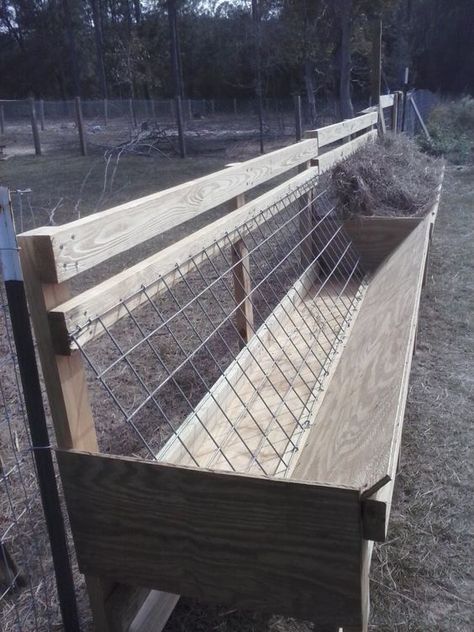 Challenged Survival: The Best Hay Feeder for Goats in the World! Hay Barn Ideas, Hay Feeder For Goats, Diy Hay Feeder, Sheep Feeders, Goat Hay Feeder, Goat Fence, Goat Feeder, Goat Playground, Goat Shed