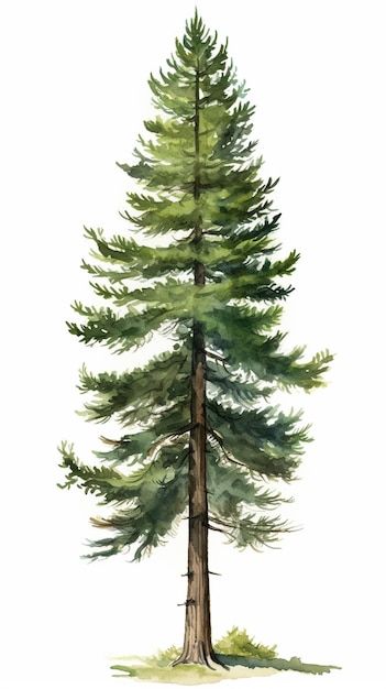 Cedar Tree Watercolor, Evergreen Trees Drawing, Snowy Pine Trees Painting, Pine Tree Watercolor Painting, Watercolor Tree Png, Cedar Tree Drawing, Pine Trees Drawing, Evergreen Tree Painting, Pine Tree Pictures