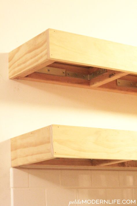 How to Build Heavy Duty Shelves Fireplace Shelving, Heavy Duty Shelves, Shingle Cottage, Diy Bookshelves, Heavy Duty Floating Shelves, Diy Shelf Brackets, Bathroom Wood Shelves, Wall Shelves Living Room, Modern Wall Shelf