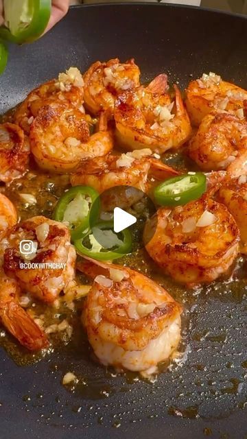 Tasty Tales Haven | Food Page on Instagram: "Turn up the heat with Jalapeño Shrimp in Garlic Butter Sauce! These succulent shrimp are sautéed in a rich garlic butter sauce with a kick of jalapeño, delivering a perfect balance of spice and flavor.🍤🌶️🧄✨

You’ll need:

1. 16 oz shrimp uncooked , cleaned, deveined, tail off
2. 1/2 teaspoon salt , black pepper, garlic powder, cayenne 
3. 1 teaspoon paprika 
4. 2 teaspoon olive oil 
5. 2 tablespoons chopped cilantro 
6. 1 teaspoon chili flakes - less if you don’t want spicy 

Garlic Butter Sauce 
1. 2 tablespoons butter 
2. 3-4 garlic cloves about 2 tablespoons garlic minced
3. 1 jalapeño sliced - less if you don’t want spicy 
4. 1 tablespoon honey 
5. Juice of one lime 

1. Pat dry your shrimp .
2. Using a small knife , cut a slit down the b Spicy Garlic Butter Sauce, Jalapeño Shrimp, Healthy Low Calorie Dinner, Spicy Garlic Shrimp, Seafood Dish Recipes, Pepper Shrimp, Jalapeno Recipes, Small Knife, Shrimp Dinner