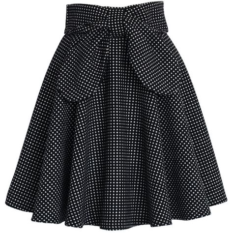 Chicwish Delight in Dots A-line Skirt ($42) ❤ liked on Polyvore featuring skirts, bottoms, saias, black, a-line skirts, polka dot skirts, knee length a line skirt, dot skirt and a line polka dot skirt Polka Dot Skirt Outfit, Unique Skirts Design, Black Polka Dot Skirt, Black A Line Skirt, Skirt Print, Mode Retro, Skirt A Line, Afrikaanse Mode, Pattern Skirt