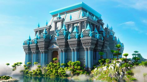 Chateau Minecraft, Temple Minecraft, Minecraft Palace, Minecraft Temple, Mega Base, Minecraft Underground, Voxel Art, Bangunan Minecraft, Minecraft Banners