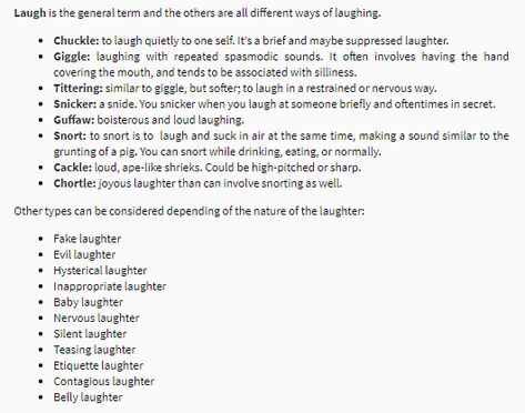 Describing Surprise Writing, Hand Description Writing, Types Of Story Endings, Laughing Synonyms, Roleplay Writing Tips, How To Describe A Laugh In Writing, How To Describe Laughter In Writing, Words To Describe A Laugh, Describing Lips Writing