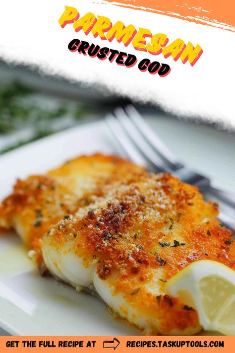 Dive into the flavors of this delightful Parmesan Crusted Cod recipe! Watch as a simple cod fillet transforms into a scrumptious meal coated in a golden, crispy parmesan crust. Perfectly matched with a side salad or steamed veggies. Ideal for a family dinner or a cozy date night. Try it out and let this recipe be your new homemade gourmet discovery! Follow us for more delicious seafood creations. #ParmesanCrustedCod #SeafoodRecipes #EasyDinners Cod Parmesan Crusted, Recipes For Cod Fillets, Keto Cod Recipes, Frozen Cod Fillets Recipes, Potato Crusted Cod, Parmesan Cod, Panko Crusted Cod, Parmesan Crusted Cod, Cod Fillet Recipes