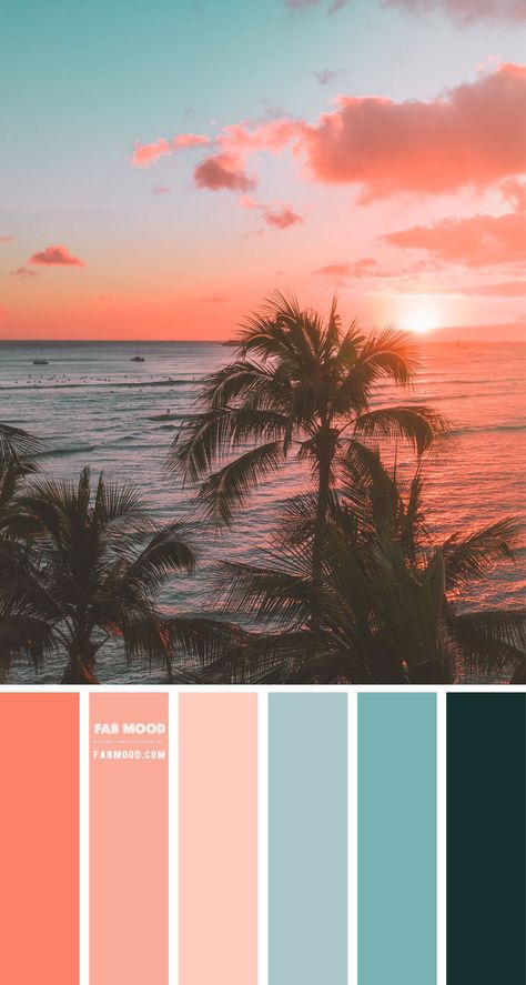 evening sky color palette, peach and orange color palette, orange and peach color scheme Tropical Colour Scheme, Summer Sunset Color Palette, Sunset Color Palette Wedding, Sunset Color Scheme, Sunset Wedding Colors, Beach Wedding Colors Schemes, Wedding Colour Palettes, Peach Color Schemes, Ocean Color Palette