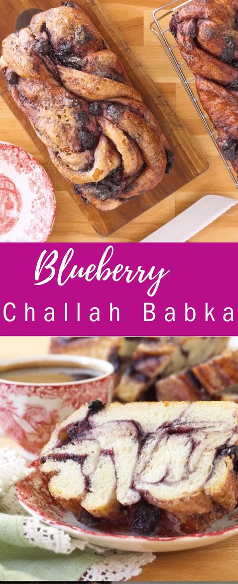 Flavors of Summer + Shabbat = Blueberry Babka. Bursting with sunshine, this babka is going to become a family summer favorite. Luckily for you, you can use fresh or frozen berries and make it all year long! Blueberry Challah, Blueberry Babka, Shabbos Recipes, Non Dairy Desserts, Shabbat Recipes, Rosh Hashanah Recipes, Jewish Holiday Recipes, Babka Recipe, Braided Bread