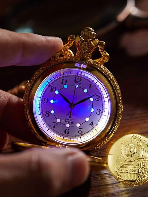 Free Returns ✓ Free Shipping On Orders $49+ ✓. Luminous Pocket Quartz Watch- Quartz Watches at SHEIN. Pocket Watch Necklace, Fob Watch, Magical Jewelry, Vintage Train, Fantasy Jewelry, Watch Necklace, Pretty Jewellery, Cute Jewelry, Quartz Watch