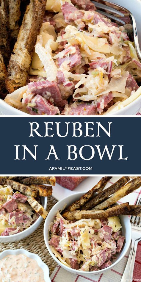 Reuben in a Bowl Reuben Bowl Corned Beef, Ruben Bowl, Reuben Bowls, Reuben Bowl, Ruben In A Bowl, Reuben In A Bowl, Reuben Recipes, Family Feast Recipes, Reuben Recipe